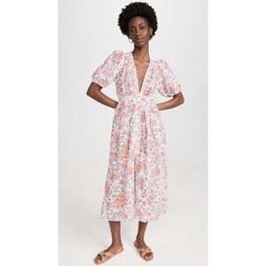 Poupette St Barth Midi Dress Reine Ct E Medium Colorful Eyelet‎ Resort Cottage